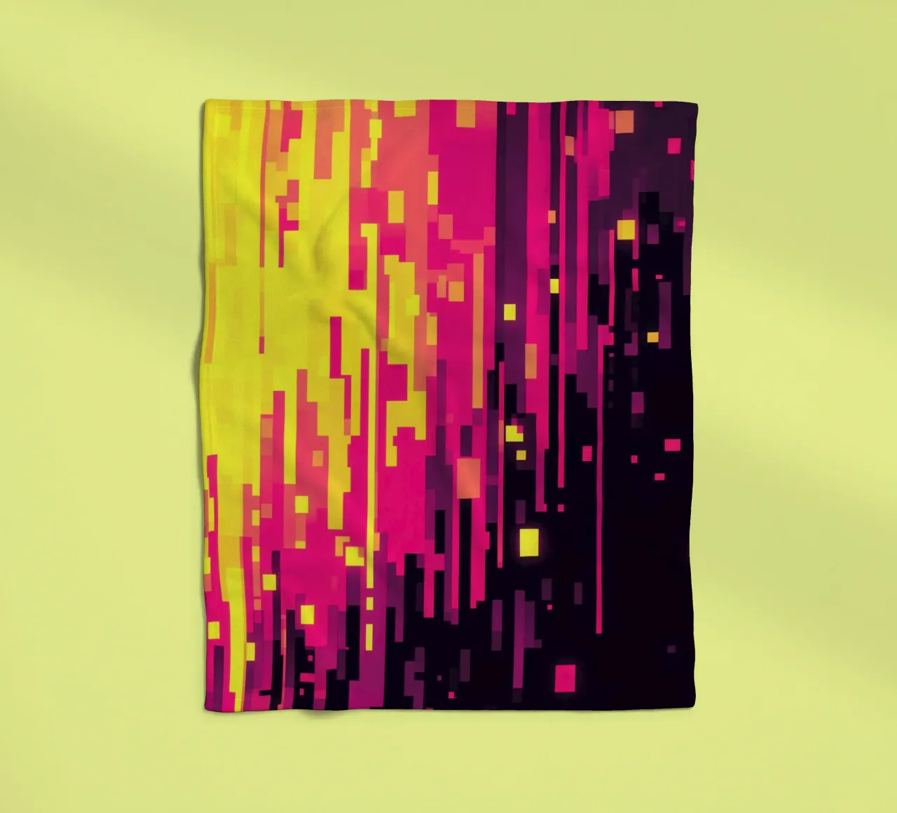 8-Bit Digital Neon Fallout Pattern coperta in pile da Autofocus