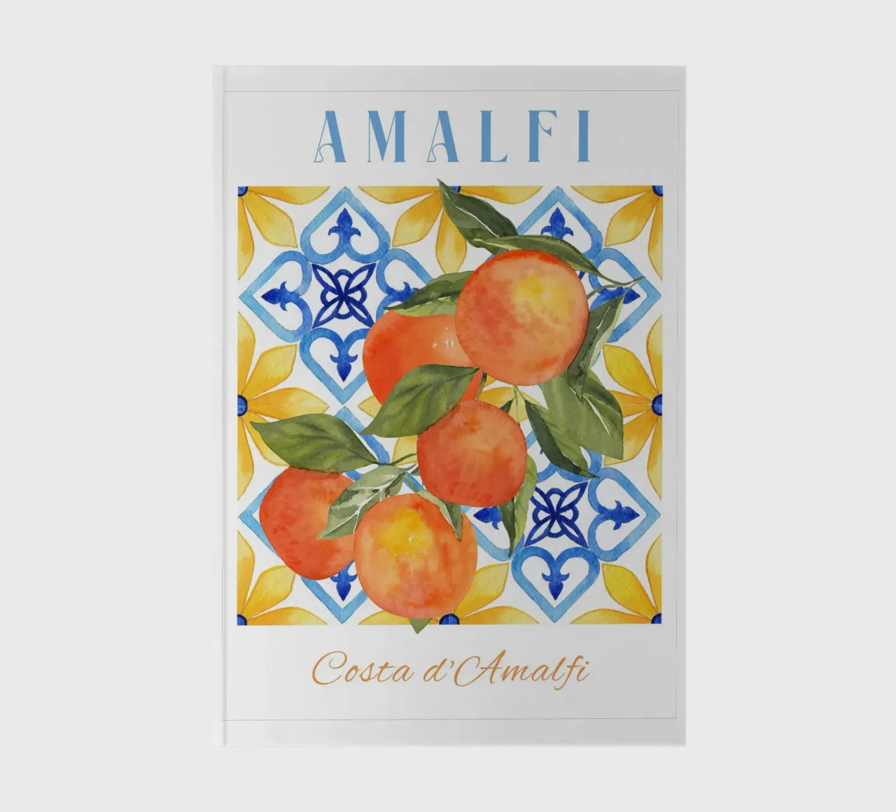 Amalfi Coast Orange Print notebook by Bella Studio