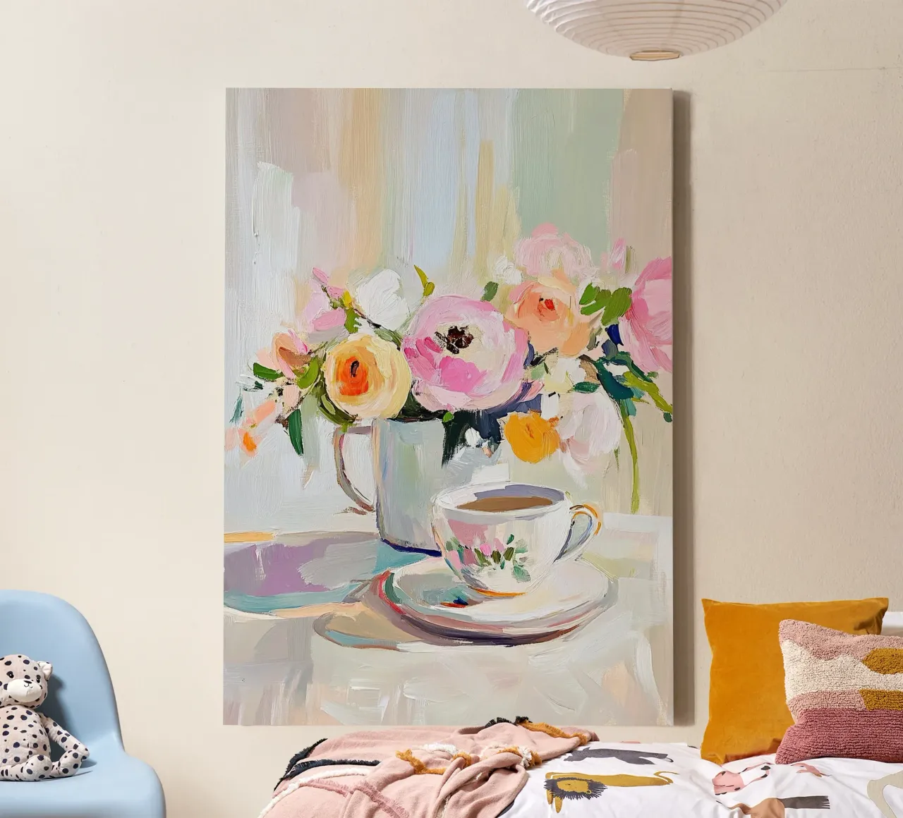 Blush & Brew: A Vintage Still Life tela con Cornice a cassetta da Euphoria Theresa