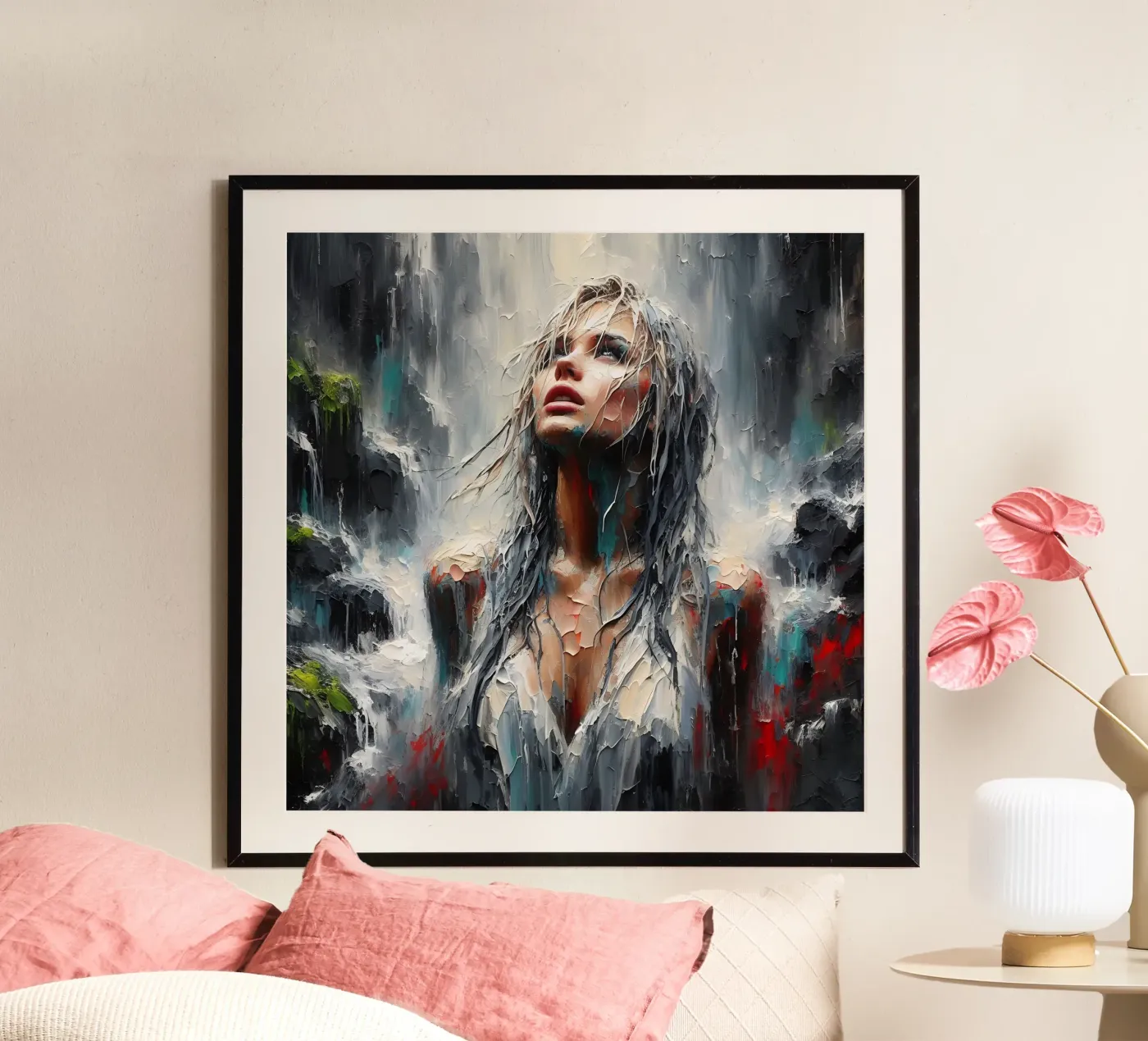 Donna con cascata poster da nomad