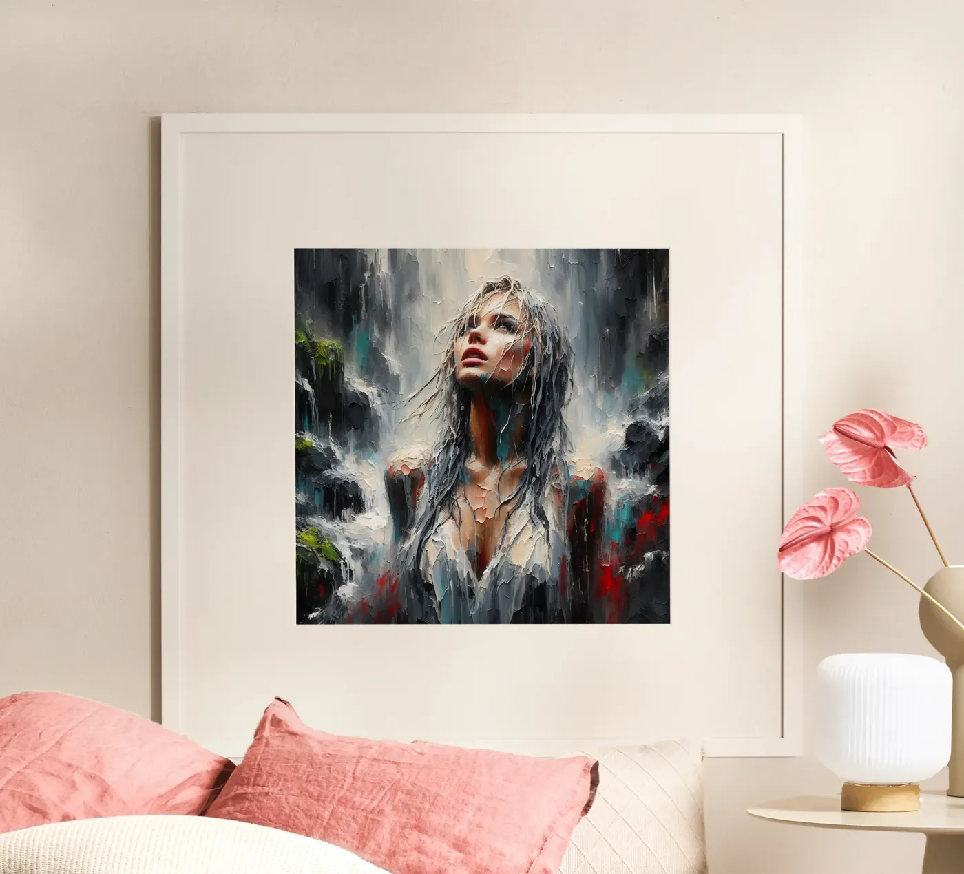 Donna con cascata poster da nomad