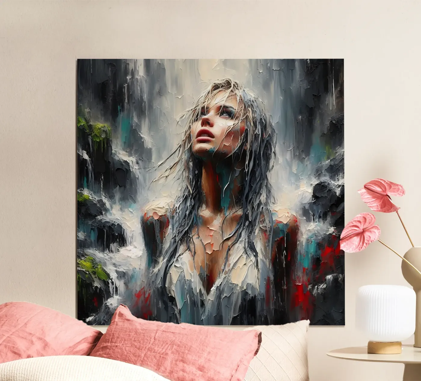 Donna con cascata poster da nomad