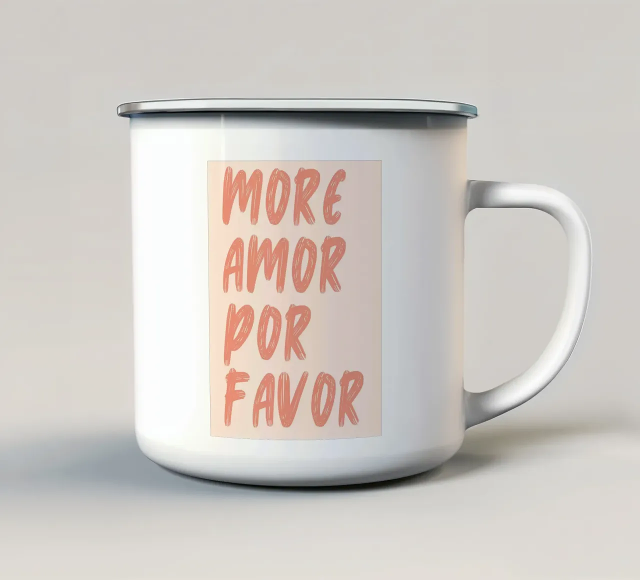 Più amore per favore tazza in smalto da Bella Studio