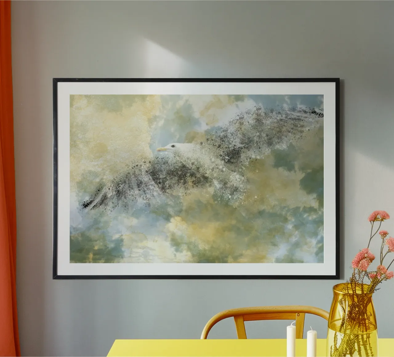 Modern Art Vanishing Seagull poster da Melanie Viola