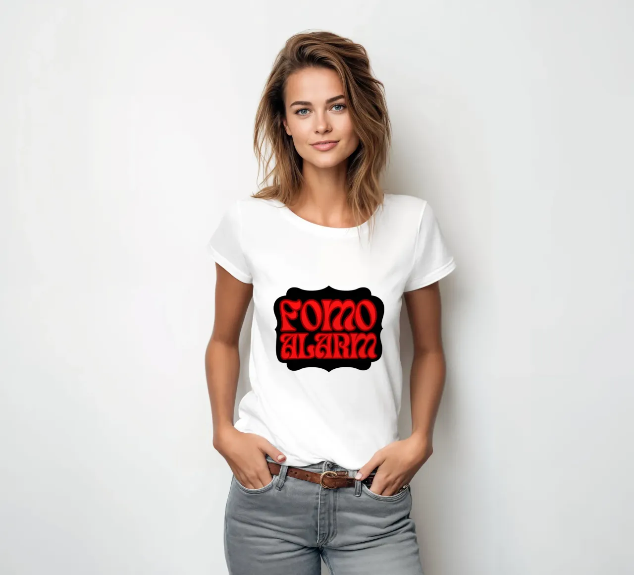 FOMO ALARM #1 women's fitted t-shirt by Crypto_Jungle