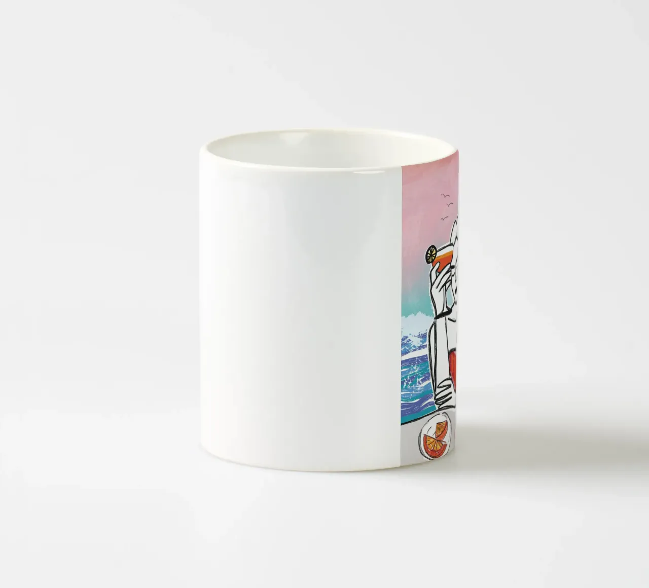 Aperol Frau Am Meer tazza in ceramica da ni-ja artboutique