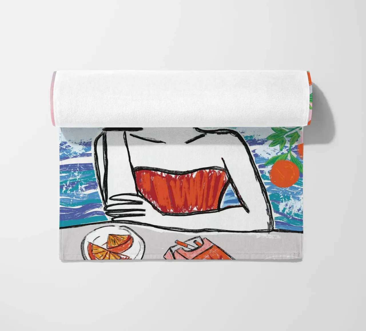 Aperol Frau Am Meer telo mare da ni-ja artboutique