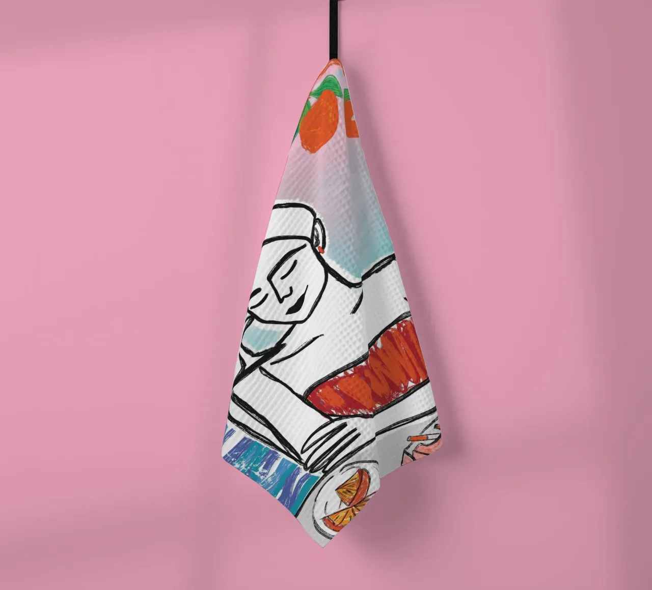 Aperol Frau Am Meer canovaccio da cucina da ni-ja artboutique