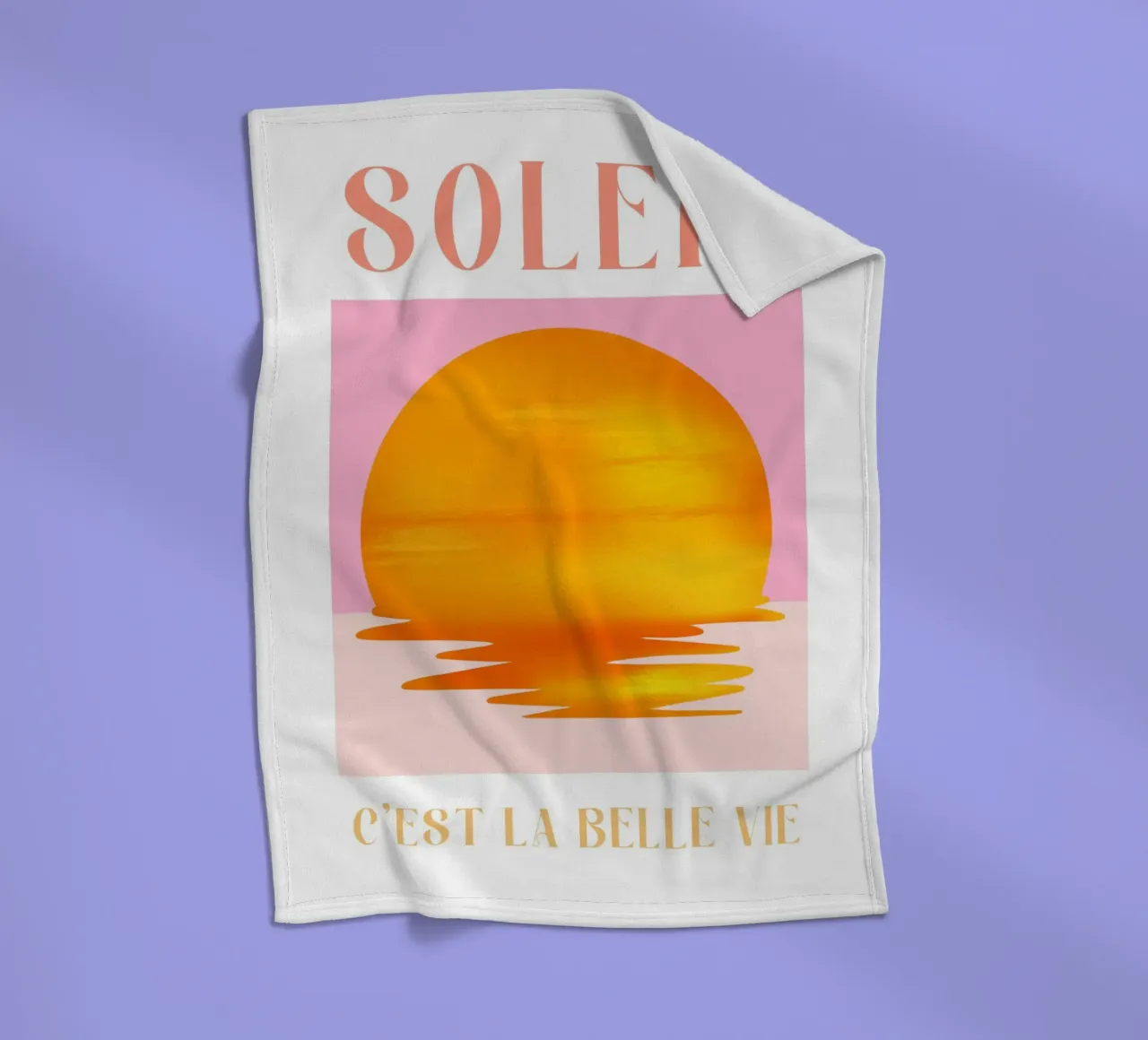 Soleil Pink Print coperta in pile da Bella Studio