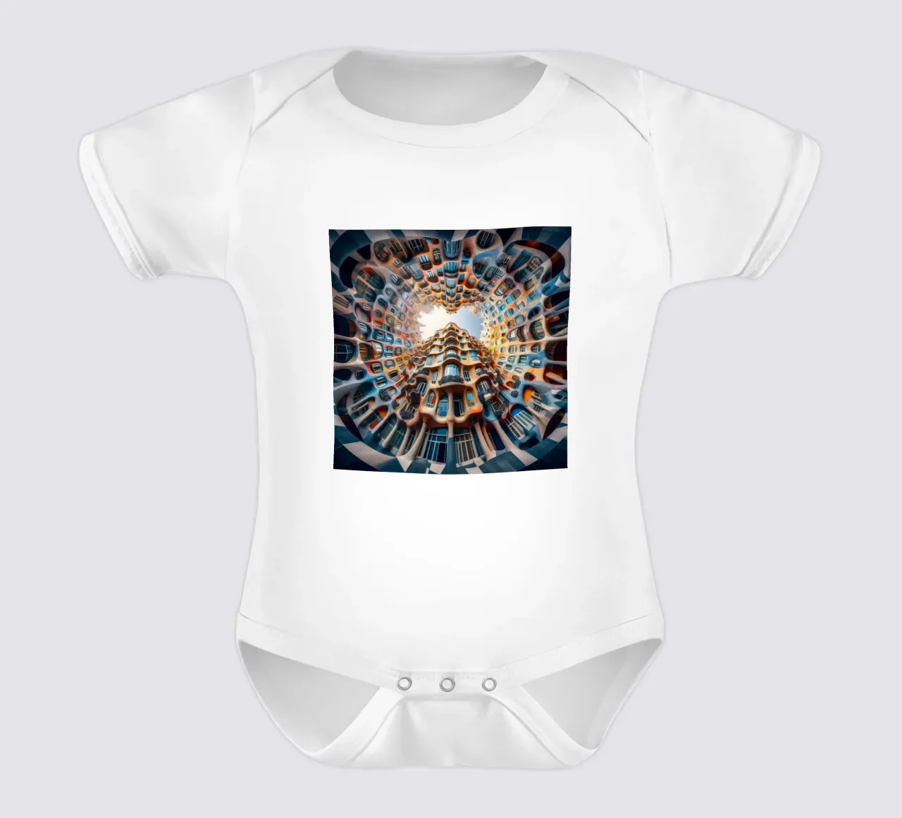Sphere 019 - Surreal Circular Architecture Kurzarm Babybody von Spheres