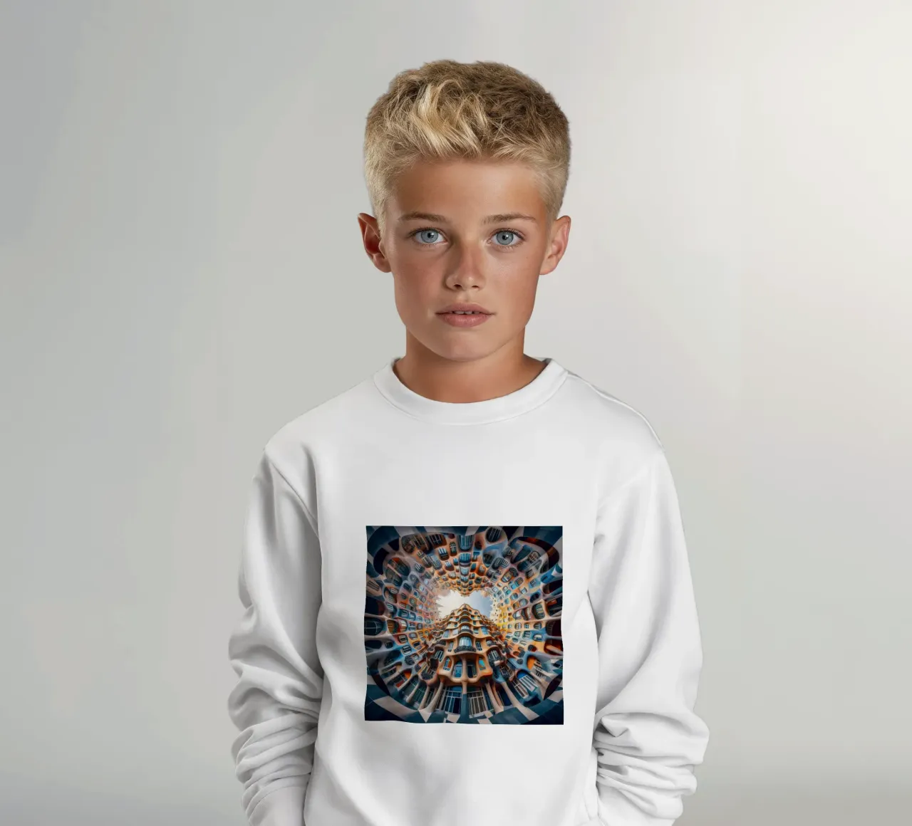 Sphere 019 - Surreal Circular Architecture Kinder Sweatshirt von Spheres