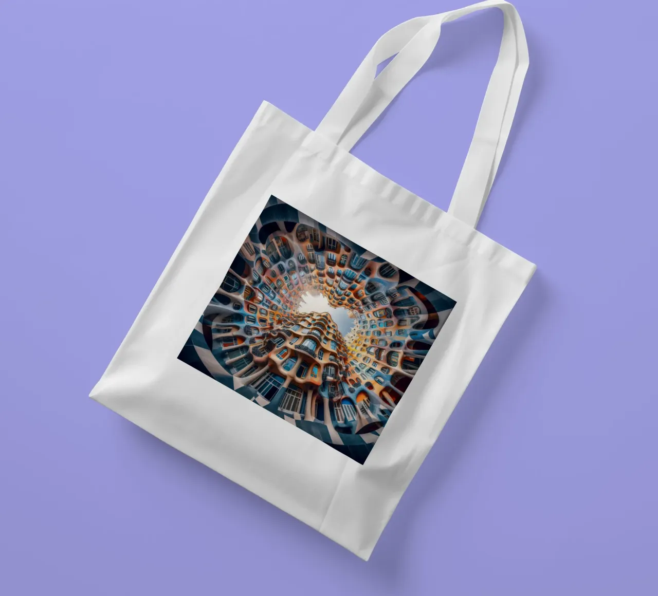 Sphere 019 - Surreal Circular Architecture borsa in juta da Spheres