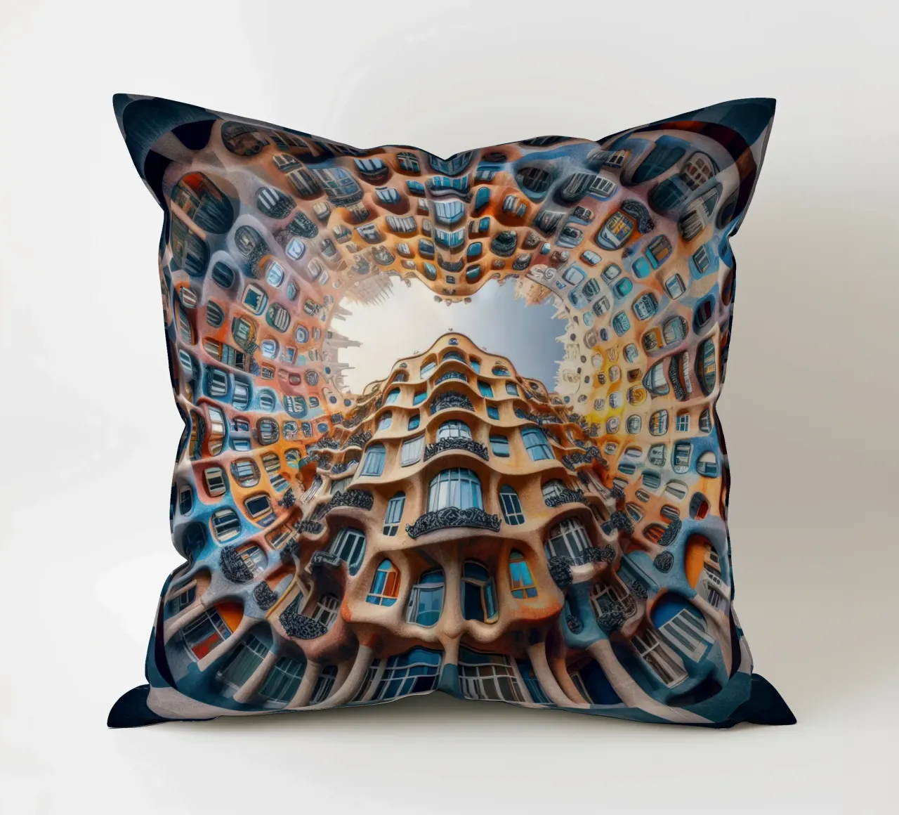 Sphere 019 - Surreal Circular Architecture Kissen von Spheres