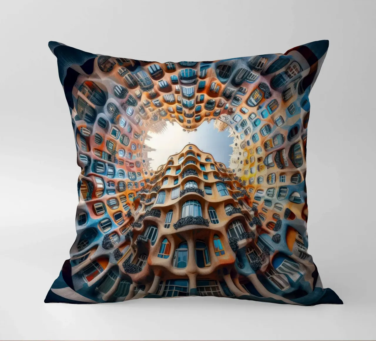 Sphere 019 - Surreal Circular Architecture Kissen von Spheres