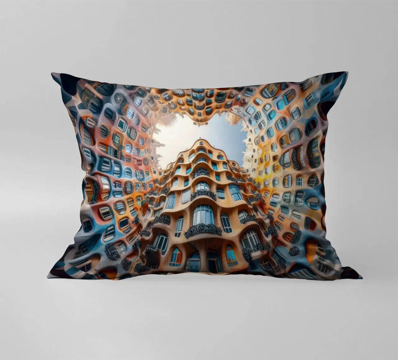 Sphere 019 - Surreal Circular Architecture Kissen von Spheres