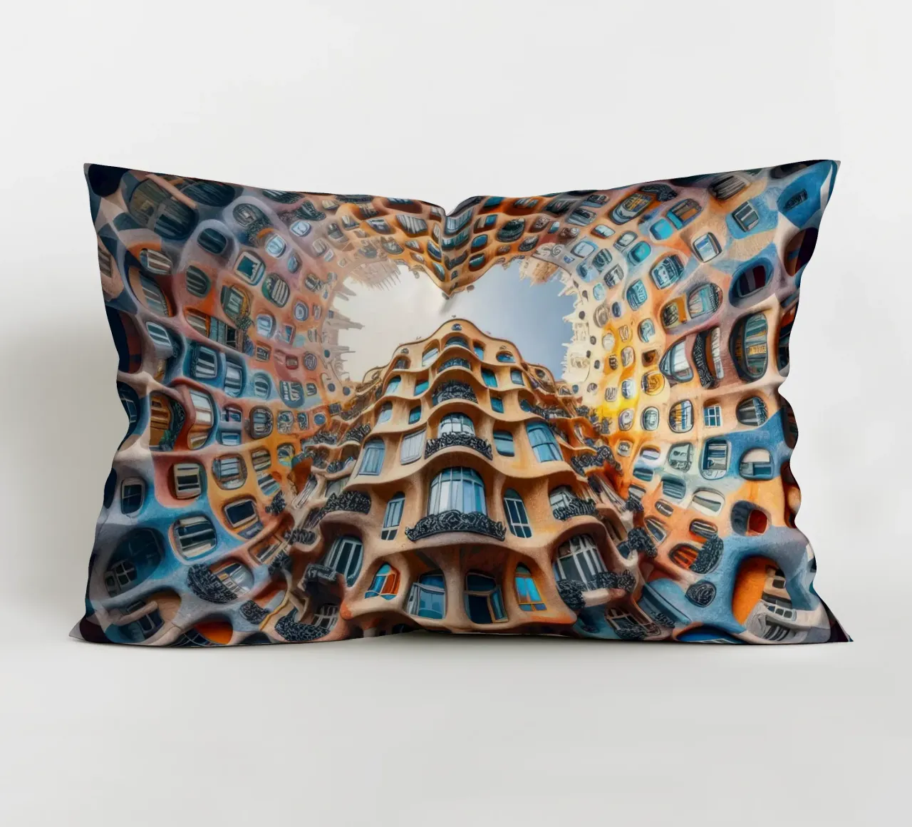 Sphere 019 - Surreal Circular Architecture Kissen von Spheres