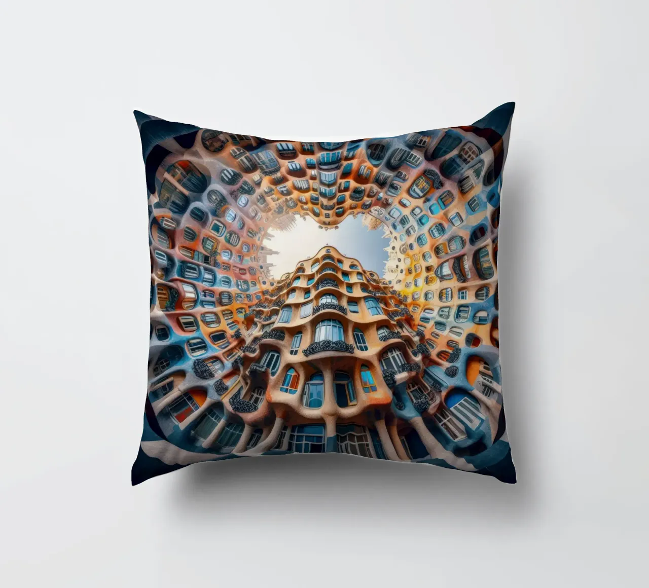 Sphere 019 - Surreal Circular Architecture Kissen von Spheres