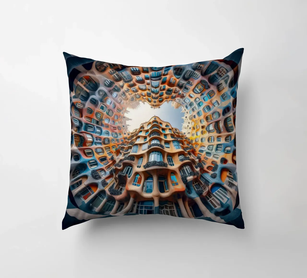 Sphere 019 - Surreal Circular Architecture Kissen von Spheres