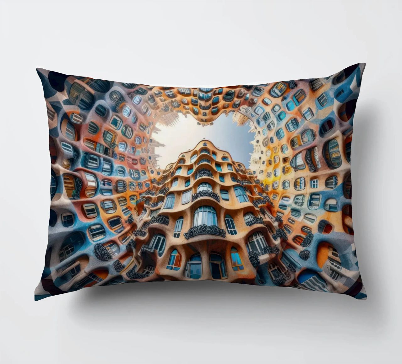Sphere 019 - Surreal Circular Architecture cuscino da Spheres