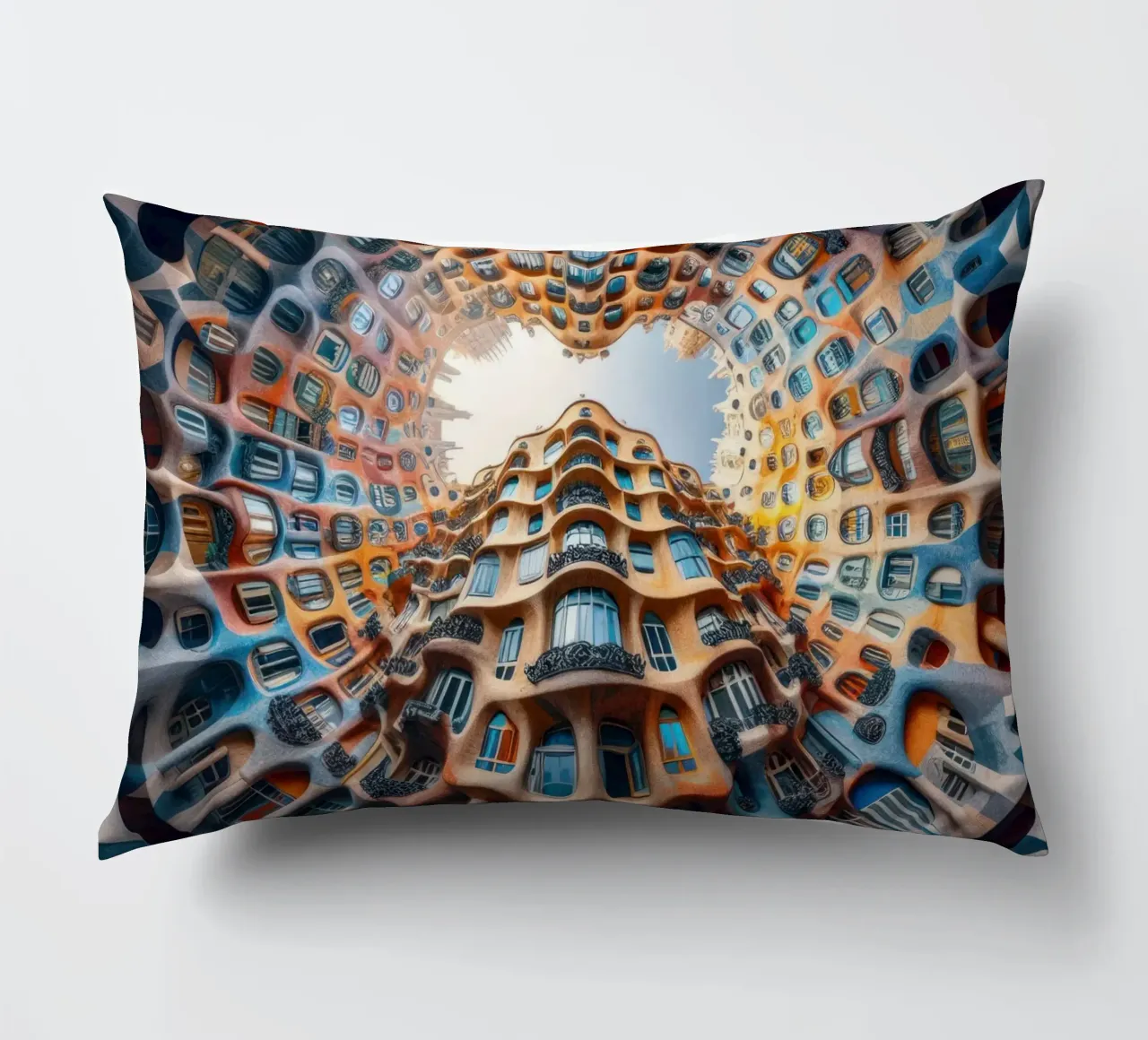 Sphere 019 - Surreal Circular Architecture Kissen von Spheres