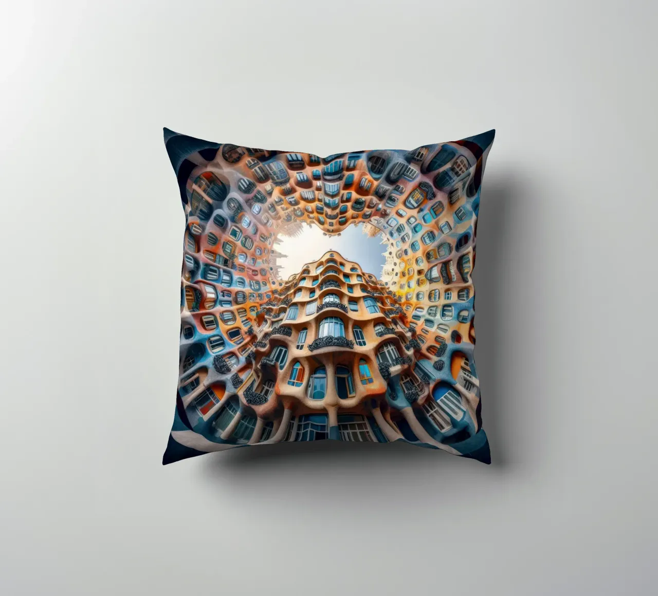 Sphere 019 - Surreal Circular Architecture Kissen von Spheres