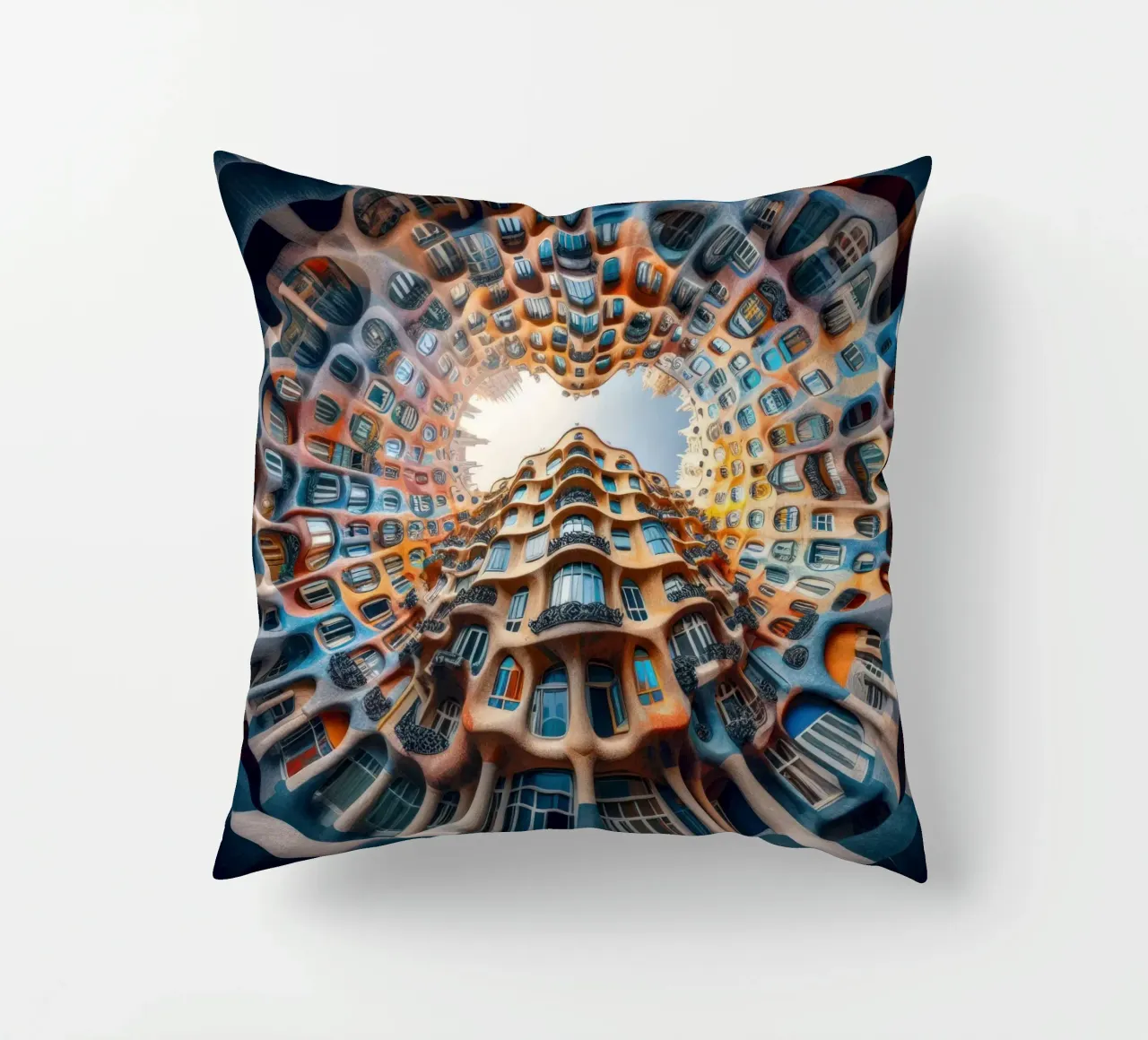 Sphere 019 - Surreal Circular Architecture Kissen von Spheres