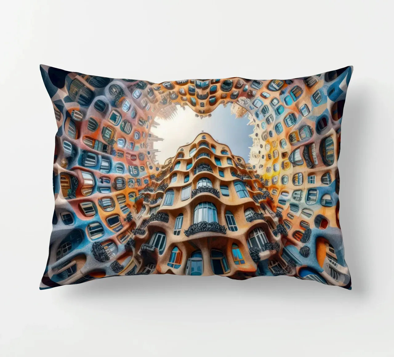 Sphere 019 - Surreal Circular Architecture Kissen von Spheres