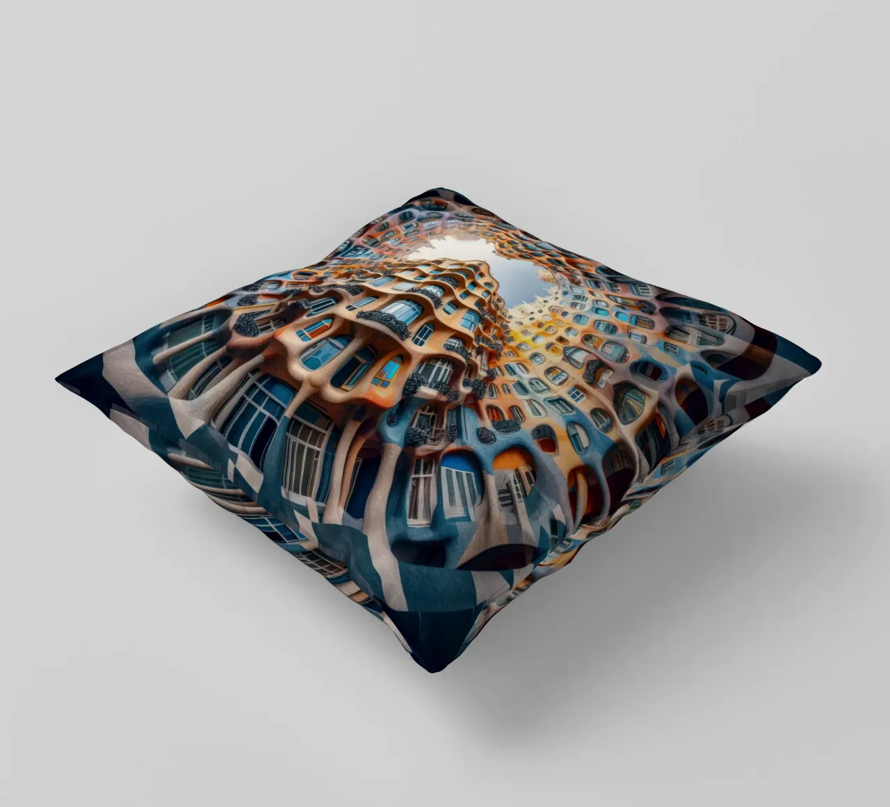 Sphere 019 - Surreal Circular Architecture Kissen von Spheres