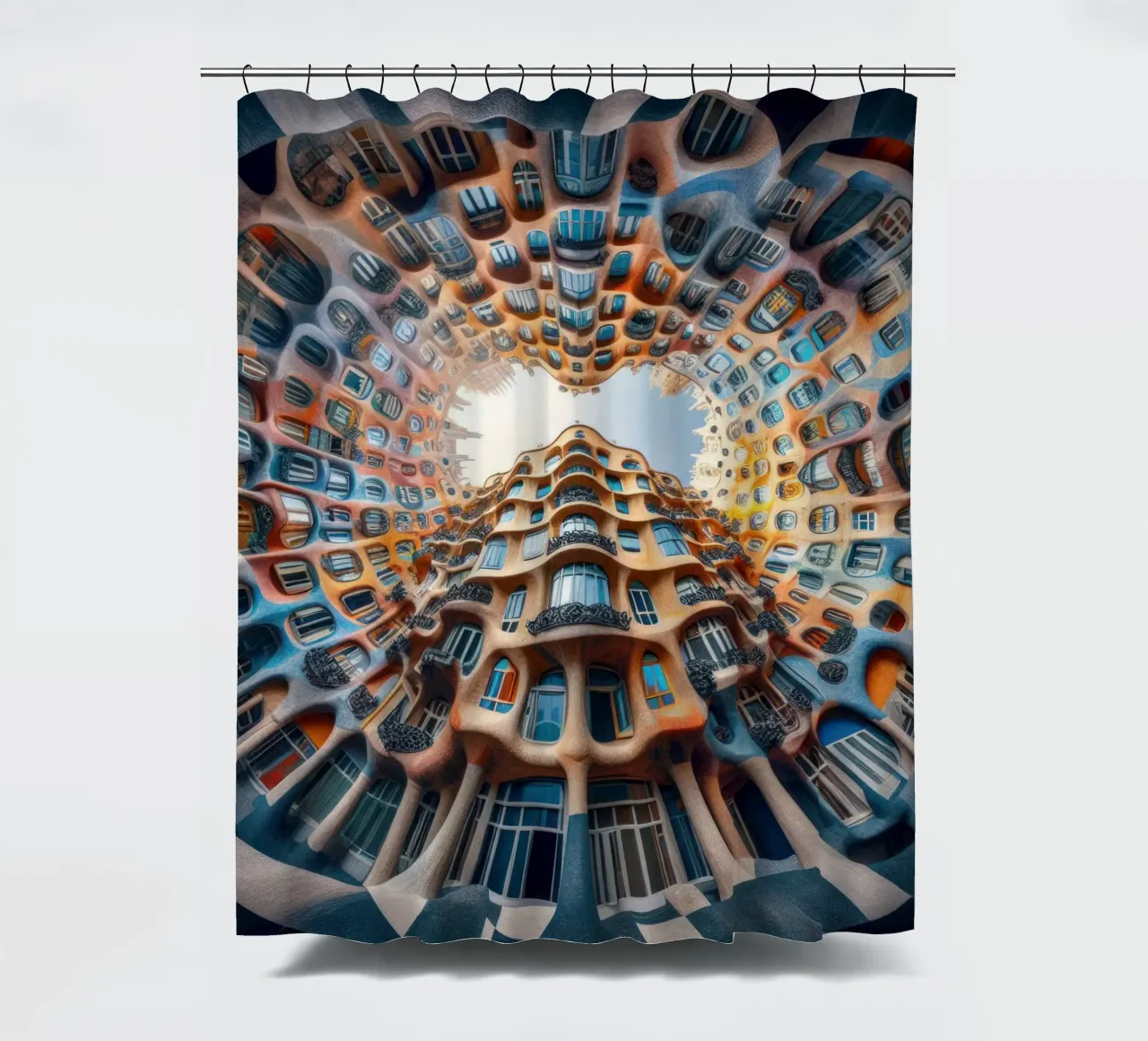 Sphere 019 - Surreal Circular Architecture Duschvorhang von Spheres
