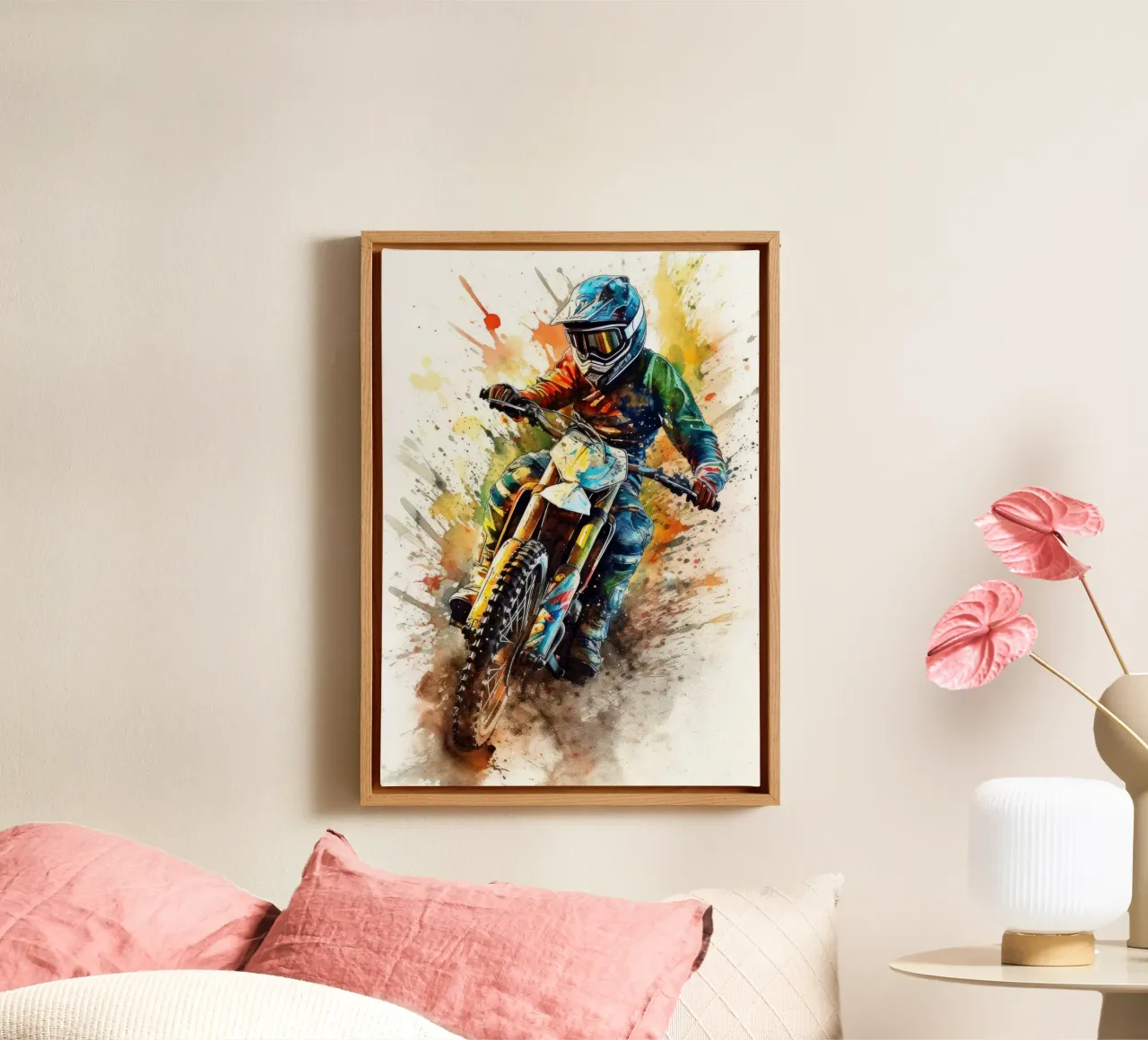 Art de la course de motocross toile avec Caisse américaine de Justyna Jaszke JBJart