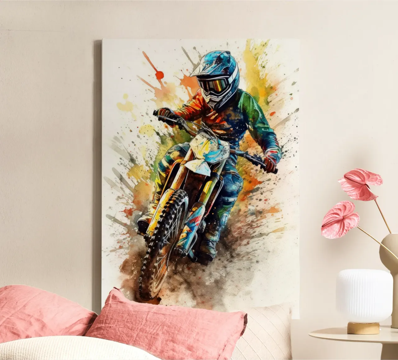 Art de la course de motocross toile avec Caisse américaine de Justyna Jaszke JBJart