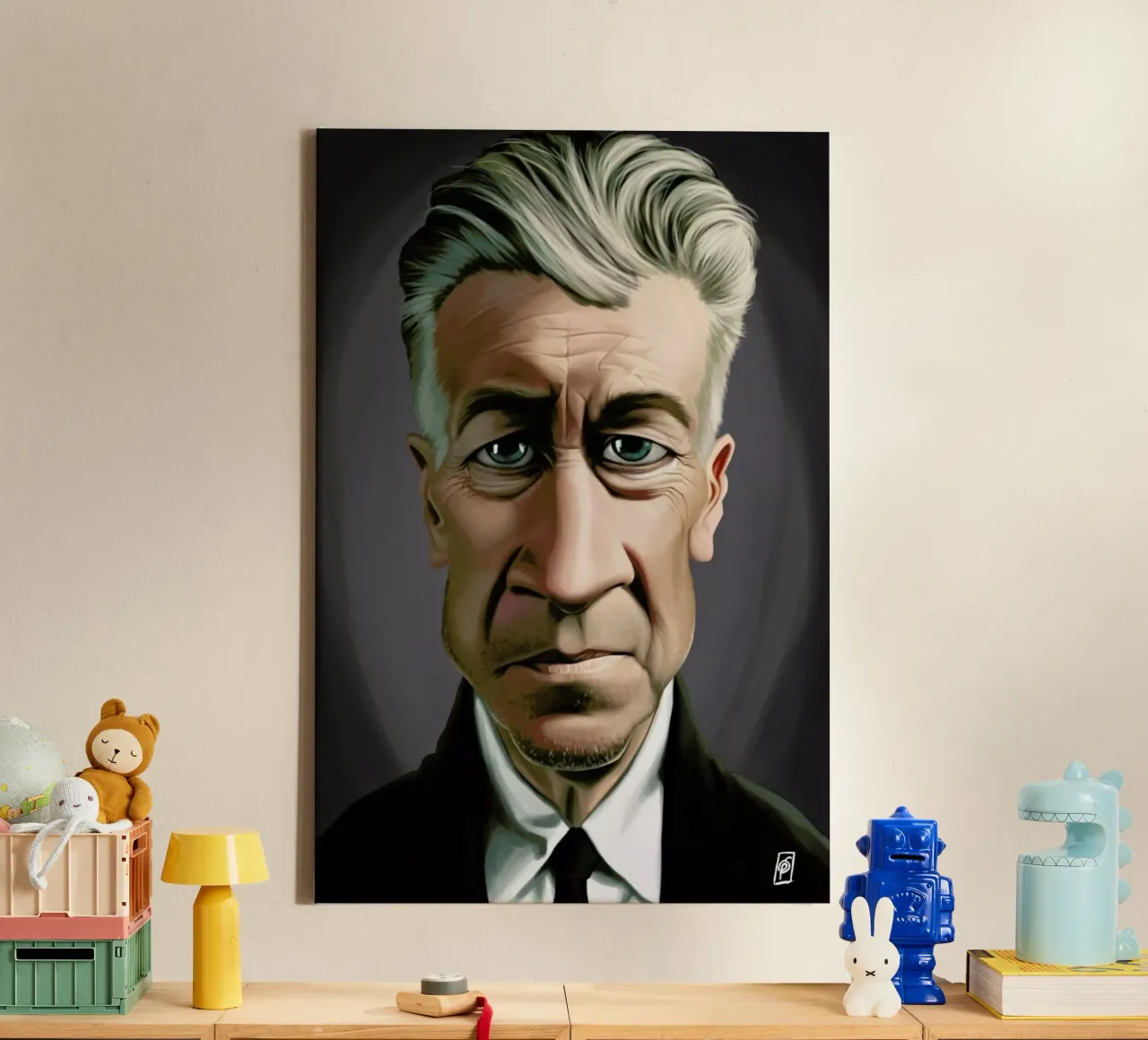 David Lynch tela con Cornice a cassetta da Rob Art | Illustration