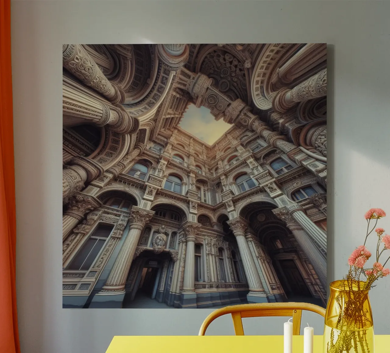 Sphere 020 - Ornate Classical Courtyard tela con Cornice a cassetta da Spheres