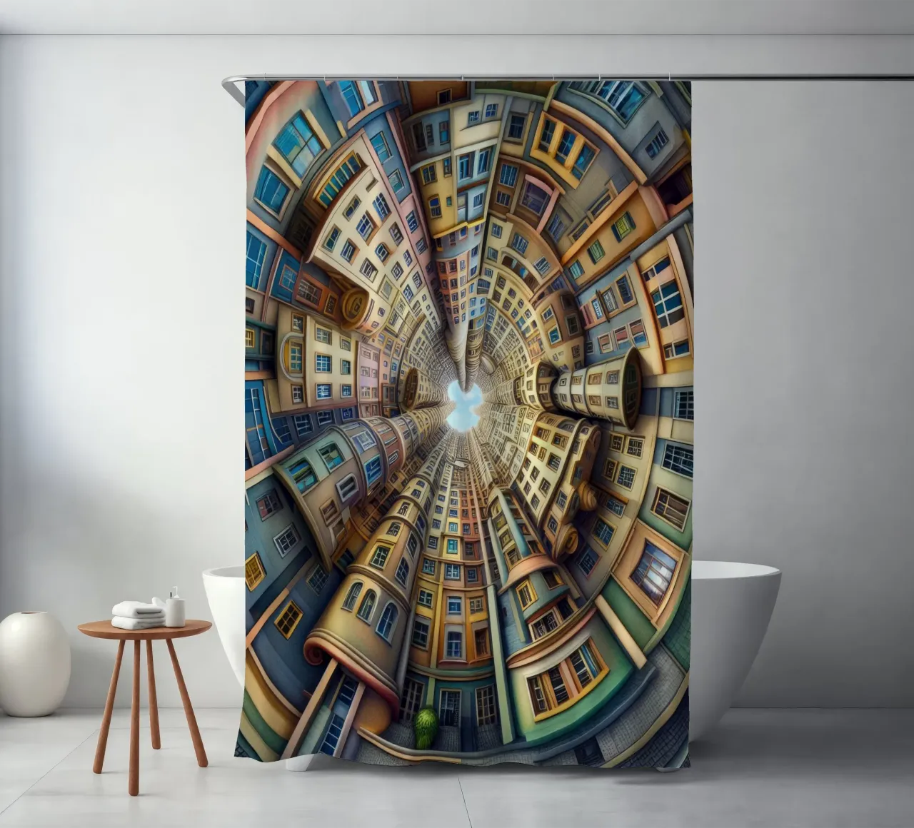 Sphere 012 - Whimsical Spiral Architecture tenda da doccia da Spheres