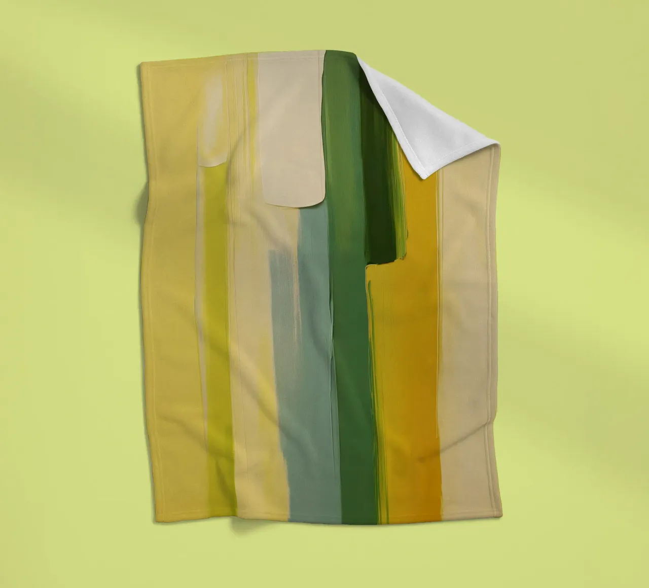 Abstract green and yellow coperta in pile da Imagine