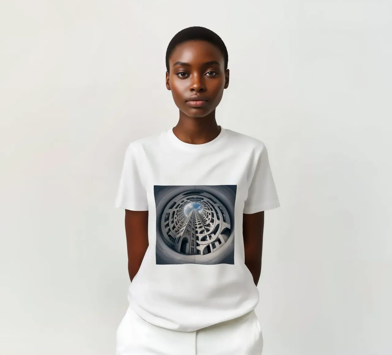 Sphere 011 - Futuristic Abstract Building t-shirt da Spheres