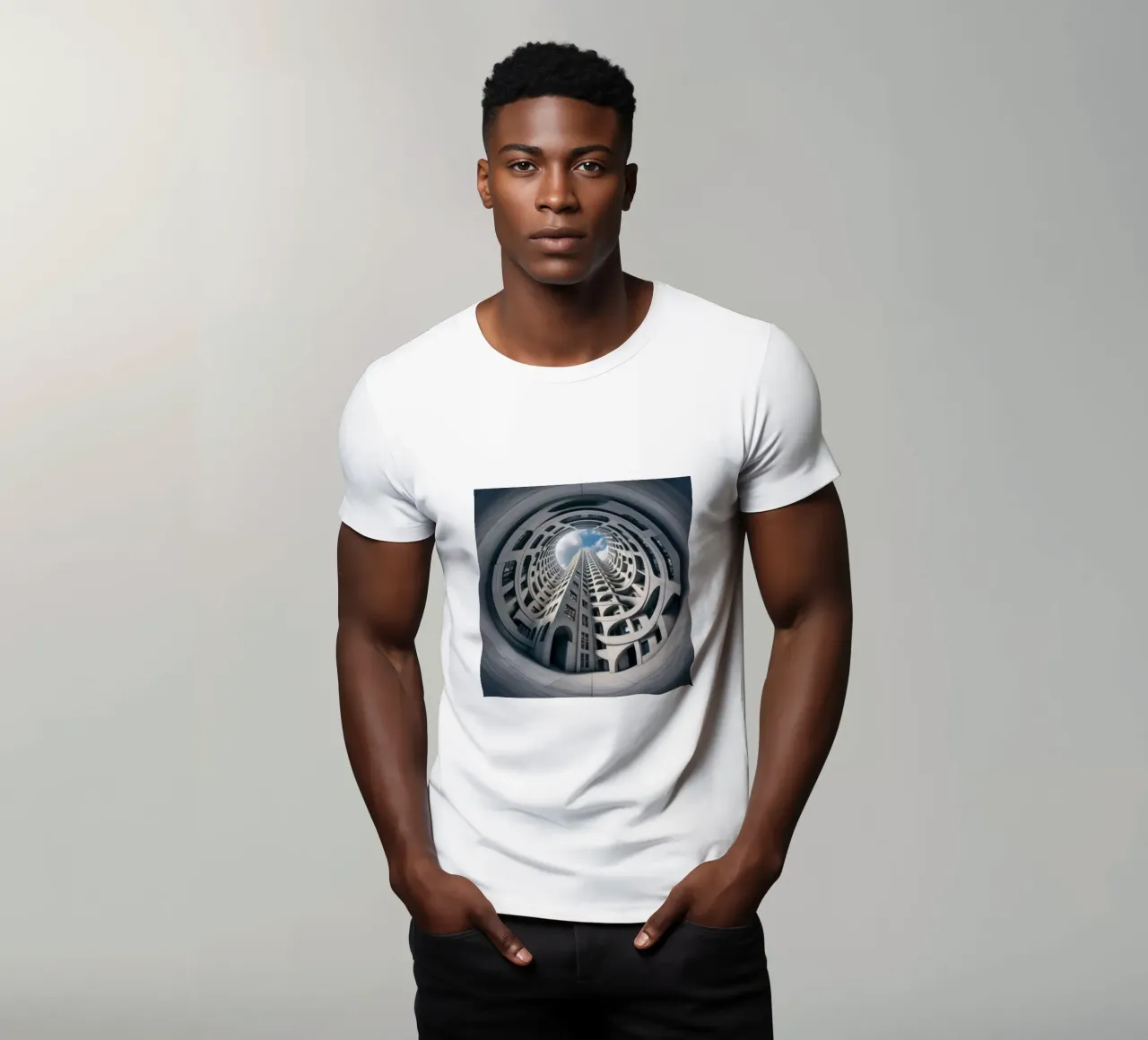 Sphere 011 - Futuristic Abstract Building t-shirt da Spheres