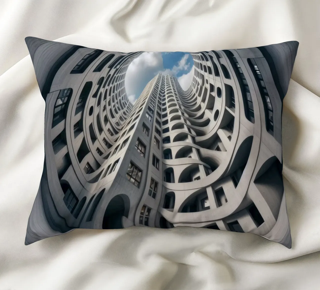 Sphere 011 - Futuristic Abstract Building cuscino da Spheres