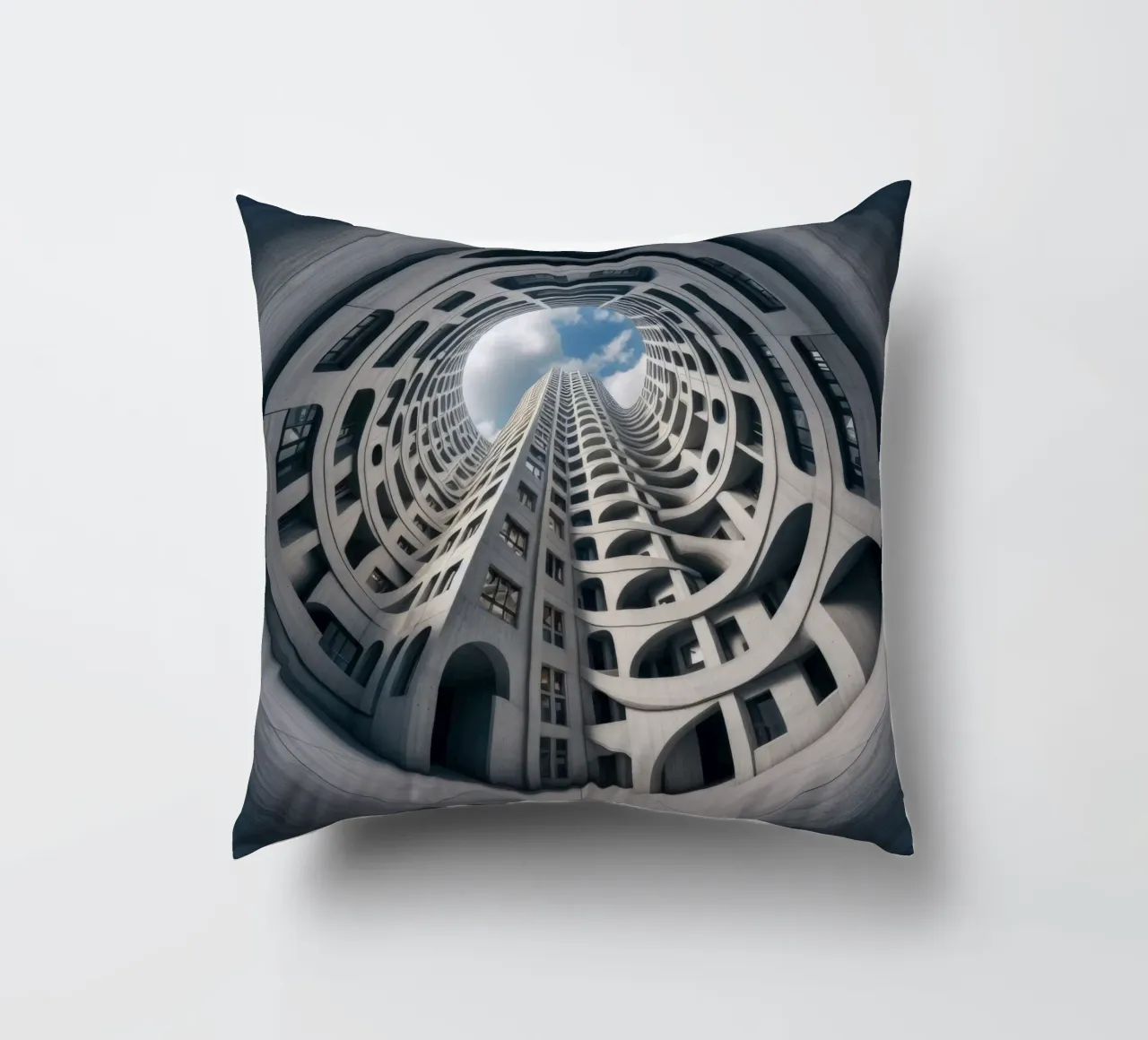 Sphere 011 - Futuristic Abstract Building cuscino da Spheres