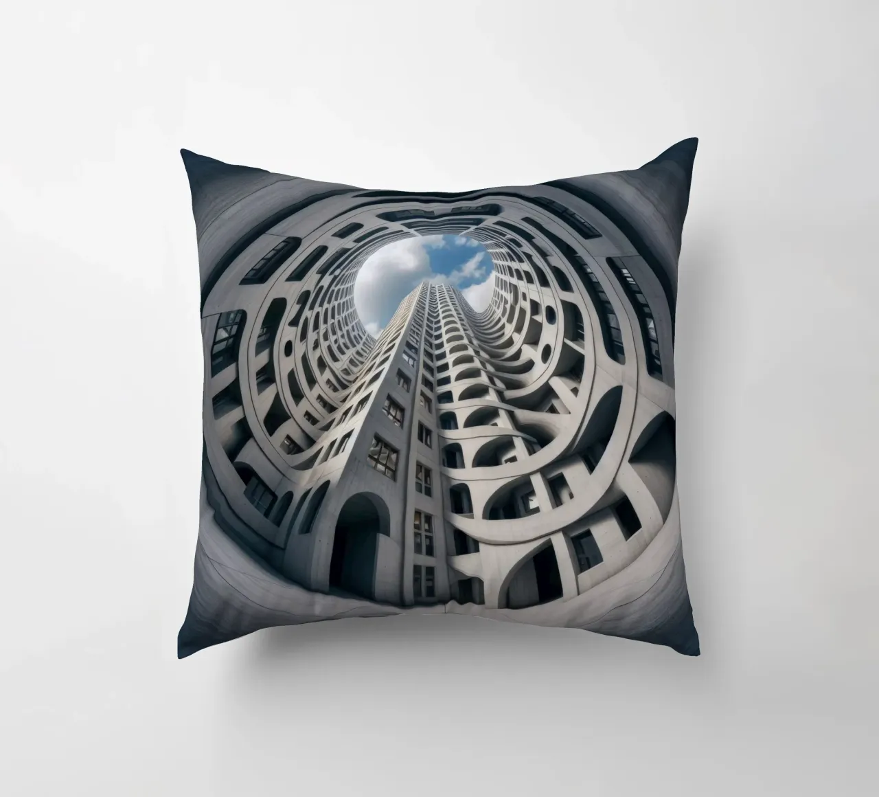 Sphere 011 - Futuristic Abstract Building cuscino da Spheres