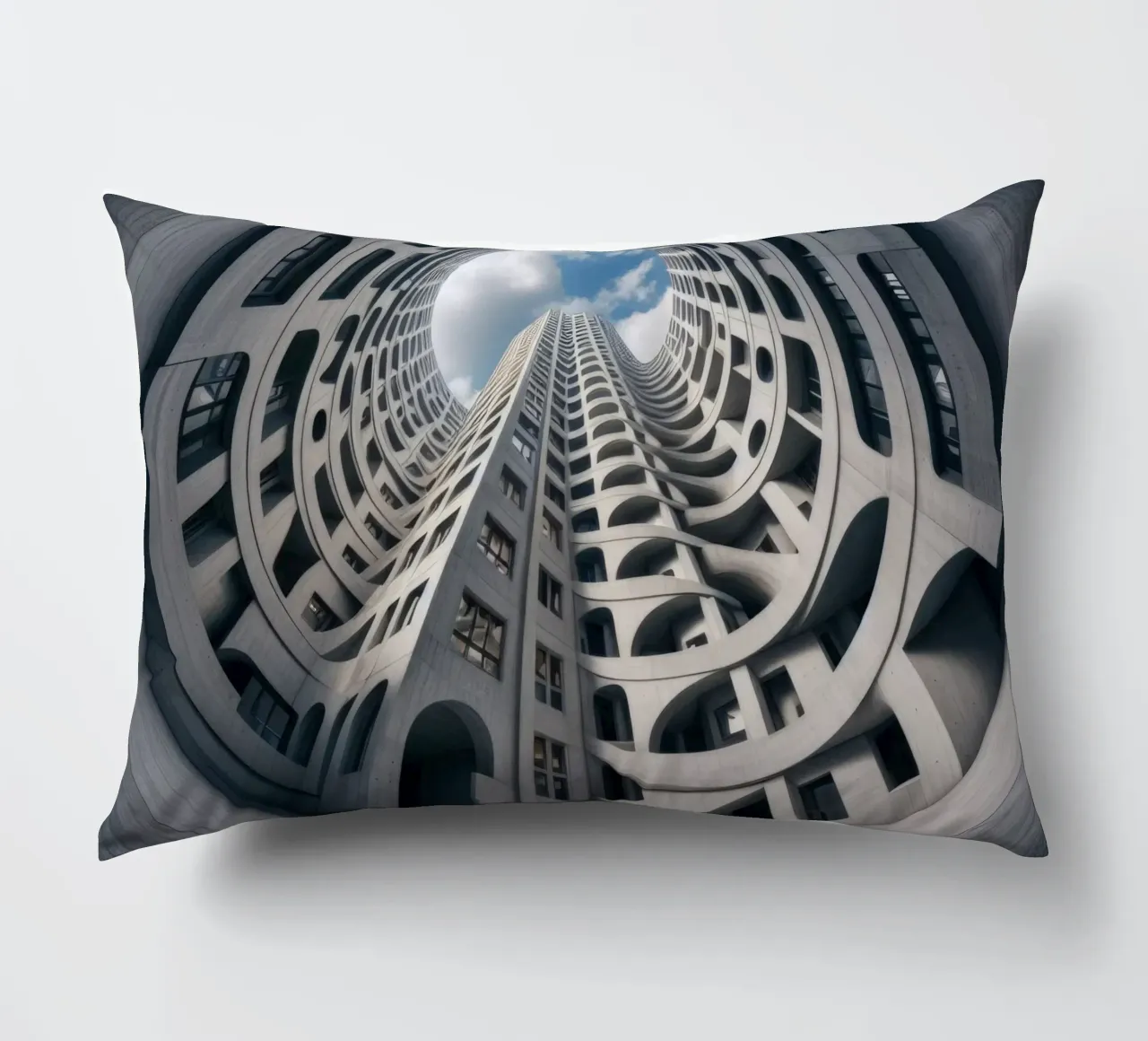 Sphere 011 - Futuristic Abstract Building cuscino da Spheres