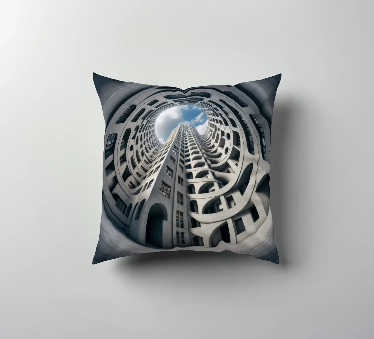 Sphere 011 - Futuristic Abstract Building cuscino da Spheres