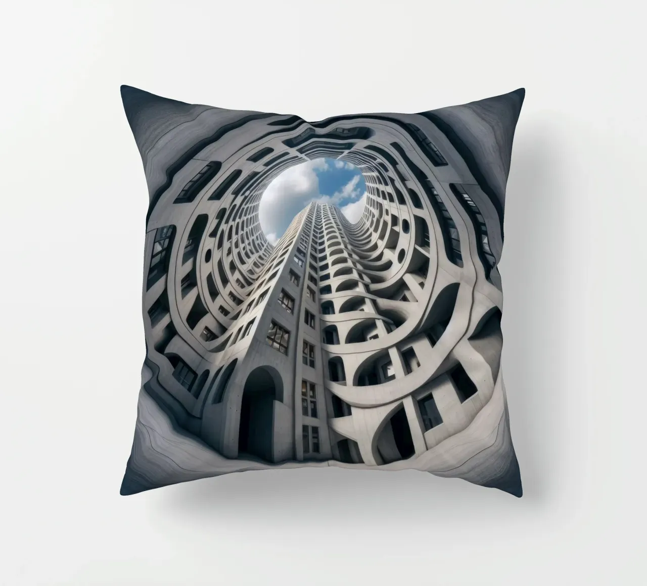 Sphere 011 - Futuristic Abstract Building cuscino da Spheres