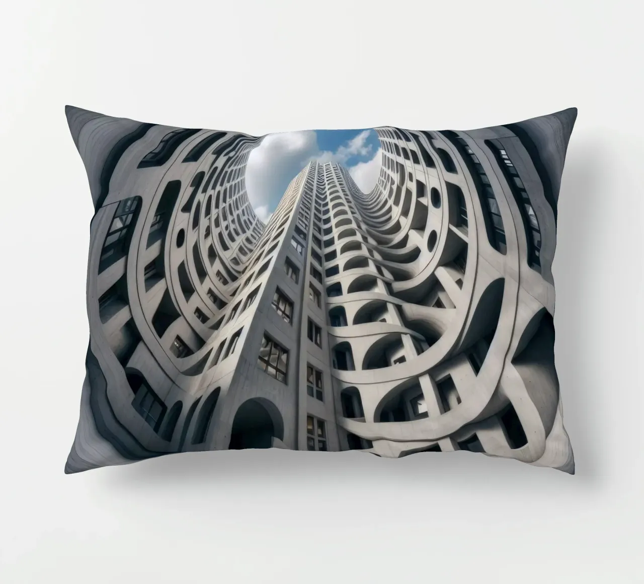 Sphere 011 - Futuristic Abstract Building cuscino da Spheres