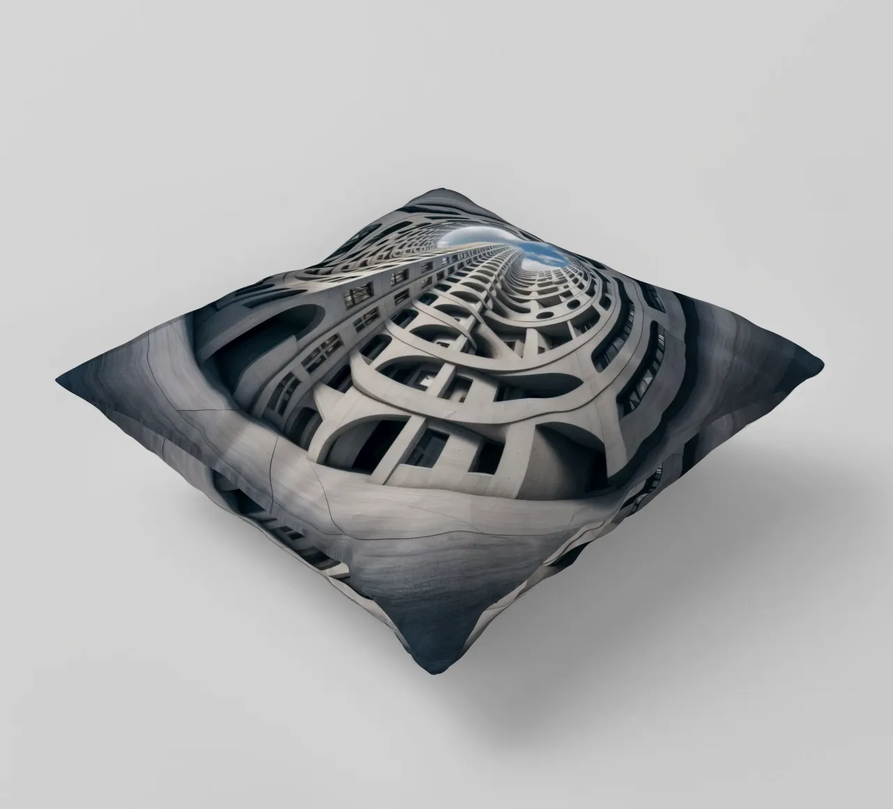 Sphere 011 - Futuristic Abstract Building cuscino da Spheres