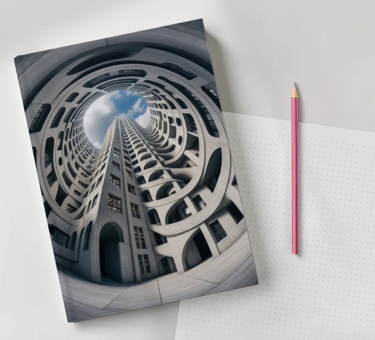 Sphere 011 - Futuristic Abstract Building notebook by Spheres