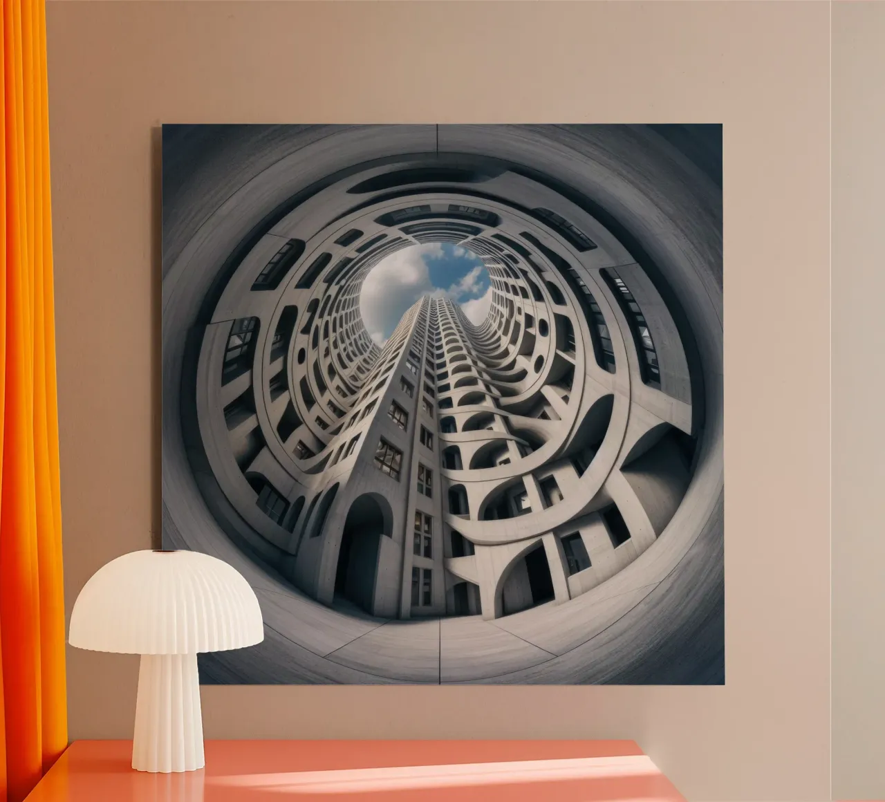 Sphere 011 - Futuristic Abstract Building alluminio dibond da Spheres