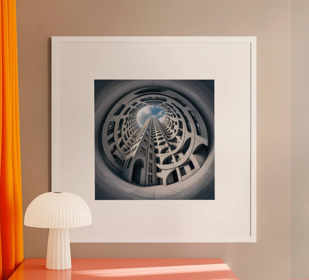 Sphere 011 - Futuristic Abstract Building carta hahnemühle da Spheres