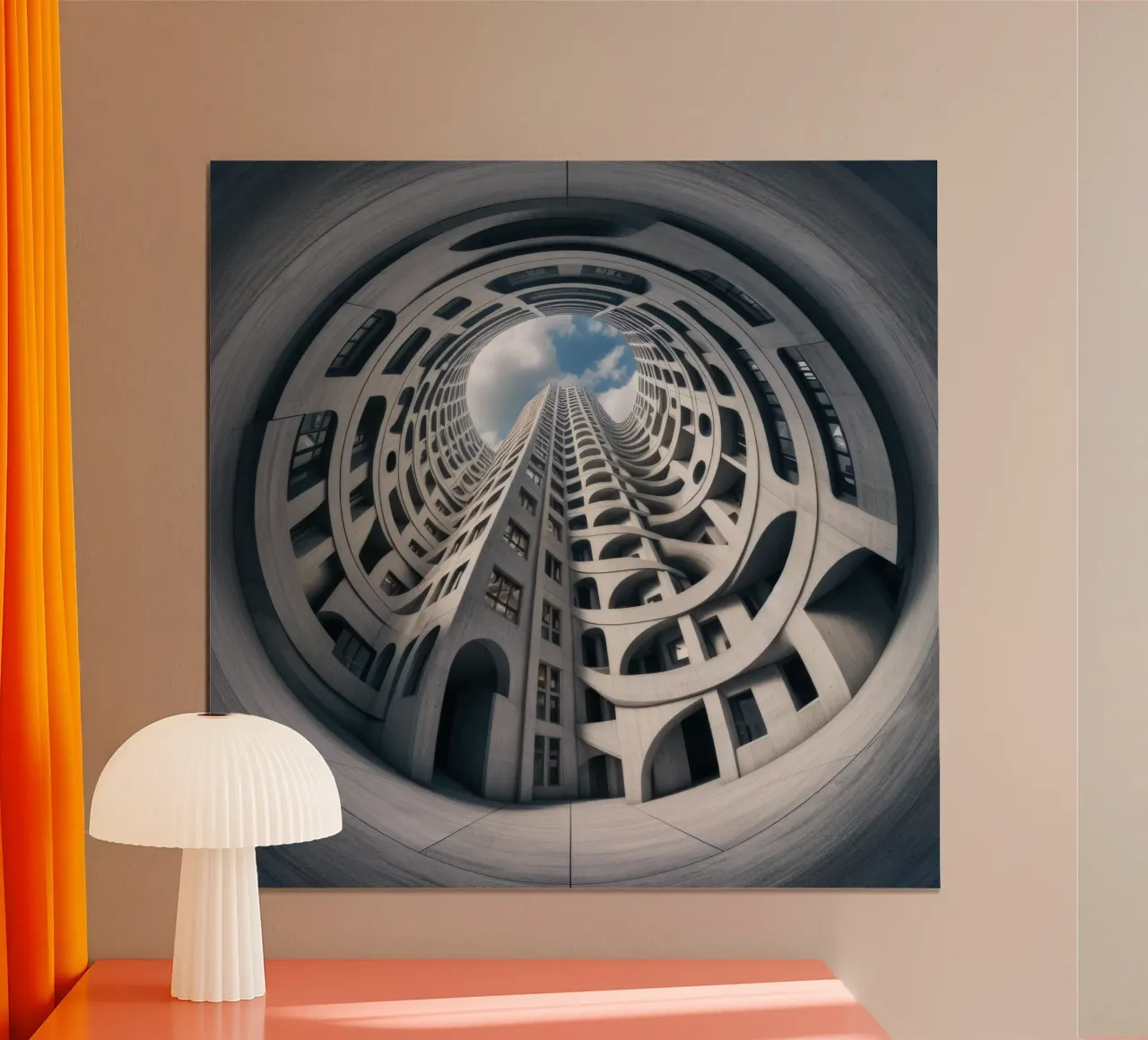 Sphere 011 - Futuristic Abstract Building carta hahnemühle da Spheres