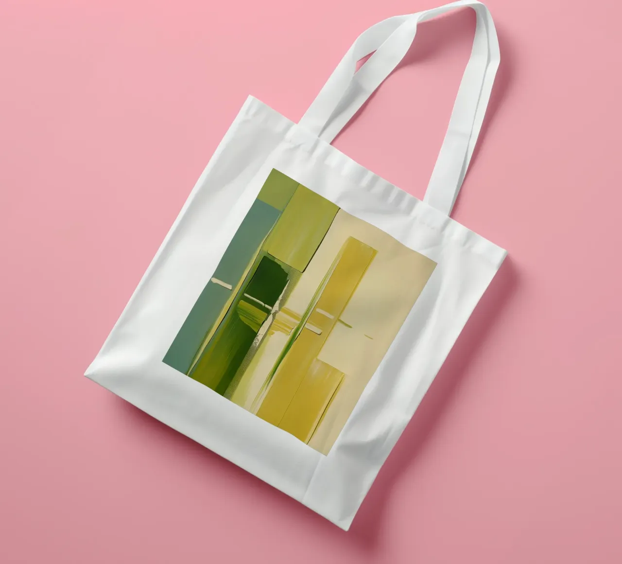 Abstract green and yellow borsa in juta da Imagine